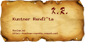Kuntner Renáta névjegykártya